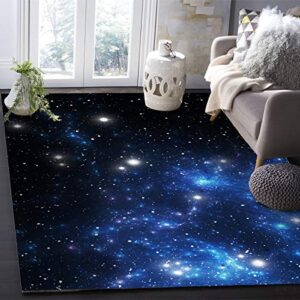 Constellation Large Area Rugs 5' x 7', Throw Carpet Floor Cover Nursery Rugs For Kids, Outer Space Star Nebula Astral Cluster Astronomy Theme Galaxy Mystery Modern Kitchen Mat Rugs For Bedroom