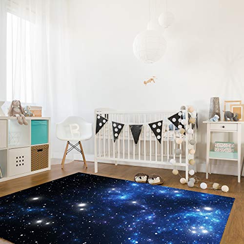 Constellation Large Area Rugs 5' x 7', Throw Carpet Floor Cover Nursery Rugs For Kids, Outer Space Star Nebula Astral Cluster Astronomy Theme Galaxy Mystery Modern Kitchen Mat Rugs For Bedroom