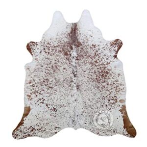 Genuine Salt and Pepper Brown and White Cowhide Rug 6 x 7 ft. 180 x 210 cm