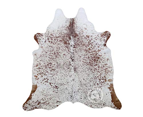 Genuine Salt and Pepper Brown and White Cowhide Rug 6 x 7 ft. 180 x 210 cm