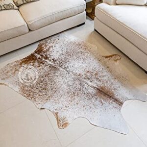 Genuine Salt and Pepper Brown and White Cowhide Rug 6 x 7 ft. 180 x 210 cm