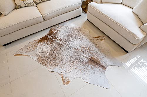 Genuine Salt and Pepper Brown and White Cowhide Rug 6 x 7 ft. 180 x 210 cm