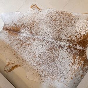 Genuine Salt and Pepper Brown and White Cowhide Rug 6 x 7 ft. 180 x 210 cm