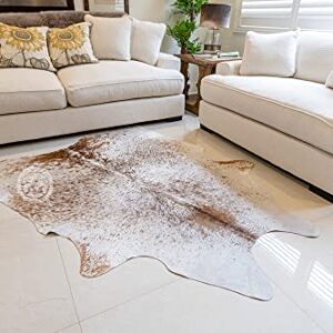 Genuine Salt and Pepper Brown and White Cowhide Rug 6 x 7 ft. 180 x 210 cm