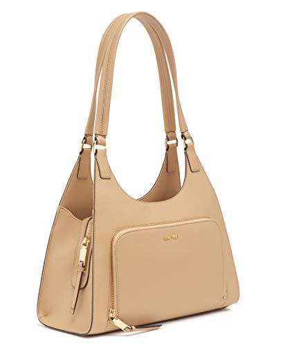 Calvin Klein Ava Saffiano Triple Compartment Hobo Shoulder Bag, RYE