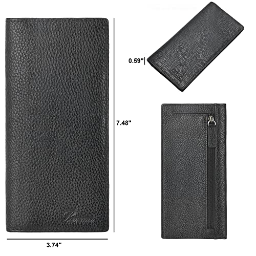 Lavemi Ultra Slim Thin Leather RFID Blocking Bifold Credit Card Holder Wallets for Women(Black1)