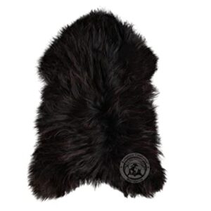 Sunshine Cowhides Genuine Icelandic Sheepskin Rug XL Natural Black Soft Premium Quality Area Rug Chair Cover