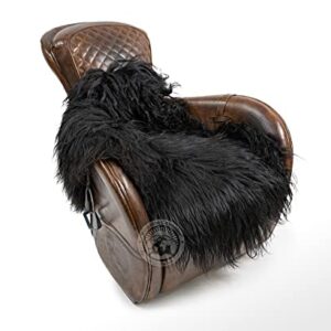 Sunshine Cowhides Genuine Icelandic Sheepskin Rug XL Natural Black Soft Premium Quality Area Rug Chair Cover