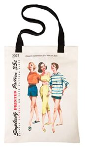 simplicity vintage fashion 1950’s ”sun or fun” shoulder tote bag, 12.75” x 16”