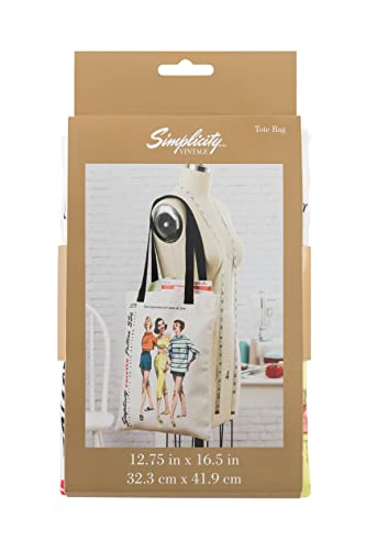 Simplicity Vintage Fashion 1950's ''Sun or Fun'' Shoulder Tote Bag, 12.75'' x 16''