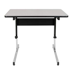 Calico Designs Adapta Height Adjustable Office Desk, All-Purpose Utility Table, Sit to Stand up Home Computer Desk, 23" - 32" in Powder Coated Black Frame and 1" Thick Grey Top, 36 Inch