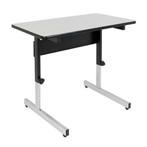 Calico Designs Adapta Height Adjustable Office Desk, All-Purpose Utility Table, Sit to Stand up Home Computer Desk, 23" - 32" in Powder Coated Black Frame and 1" Thick Grey Top, 36 Inch