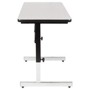 Calico Designs Adapta Height Adjustable Office Desk, All-Purpose Utility Table, Sit to Stand up Home Computer Desk, 23" - 32" in Powder Coated Black Frame and 1" Thick Grey Top, 36 Inch