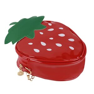 Goclothod Strawberry Purse Women Fruit Shaped Leather Shoulder Bag Cute Mini Cross Body Handbag (Leather Strawberry)