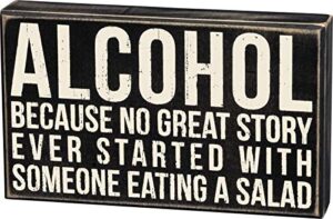 primitives by kathy 19416 classic box sign, 10 x 6-inches, alcohol