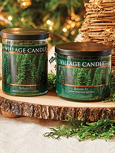 Village Candle Balsam Fir Large Tumbler Scented Candle, 19 oz, Green