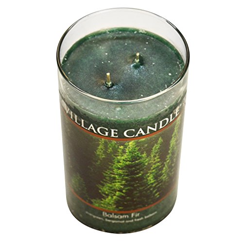 Village Candle Balsam Fir Large Tumbler Scented Candle, 19 oz, Green