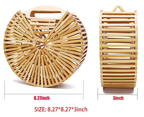 Fashion Bamboo Handbag Handmade Woven Beach bag for Womens (Bamboo)