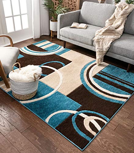 Well Woven Ruby Galaxy Waves Modern 60016 Area Rug, Blue, 5'3" x 7'1"