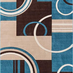 Well Woven Ruby Galaxy Waves Modern 60016 Area Rug, Blue, 5'3" x 7'1"