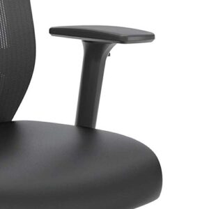 HON Exposure Task Mesh High-Back Computer Chair with Leather Seat for Office Desk, Black (HVL721)