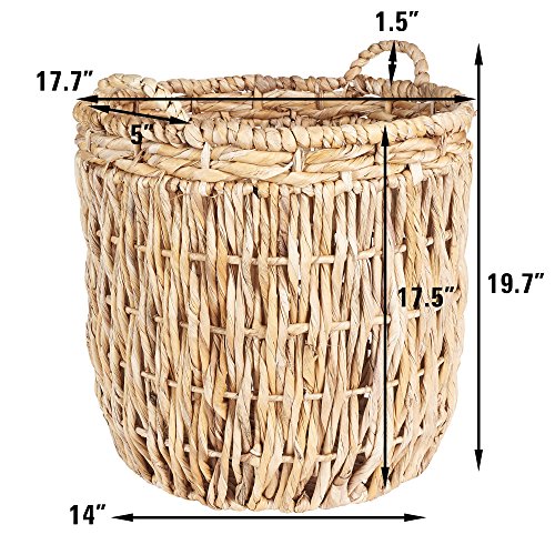 Household Essentials Brown Tall Round Wicker Storage Basket