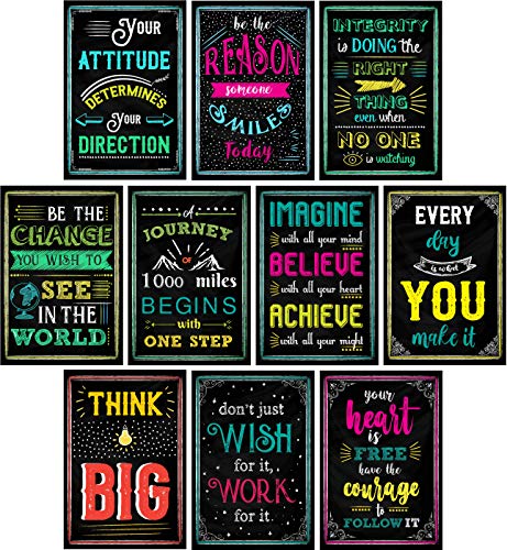 L&O Goods Motivational Posters | Set Of 10 Inspirational Wall Decor | 8.5x11 inches | Home Decor