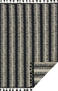 loloi justina blakeney x kahelo collection kh-02 black/grey contemporary 9′-3″ x 13′ area rug