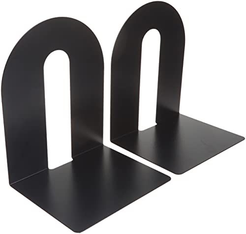 Officemate Heavy Duty 10" Bookends, Non-Skid Base, Black, Pair (93142)