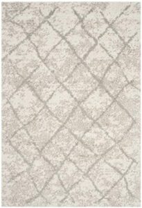 safavieh berber shag collection 5’5″ x 7’7″ cream / light grey ber162c moroccan non-shedding living room bedroom dining room entryway plush 1.25-inch thick area rug