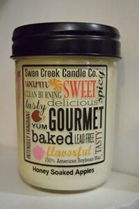 swan creek candle co. 12 ounce kitchen pantry jar (honey soaked apples)