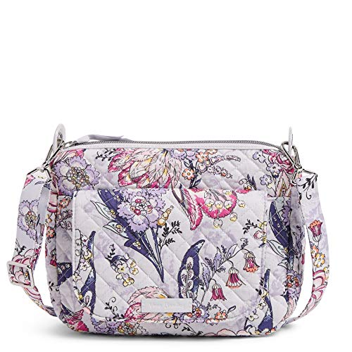 Vera Bradley Women's Cotton Carson Mini Shoulder Bag Crossbody Purse, Hummingbird Park, One Size