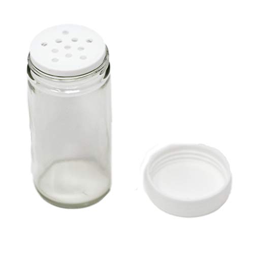 Glass Spice Jars- Set of Six Glass Spice Bottles