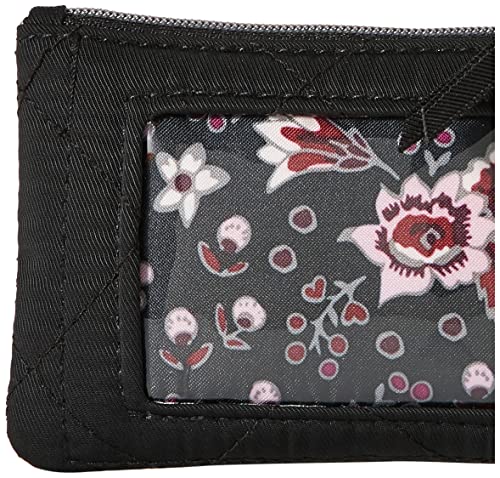 Vera Bradley Women's Performance Twill Zip ID Case Wallet, Black, One Size