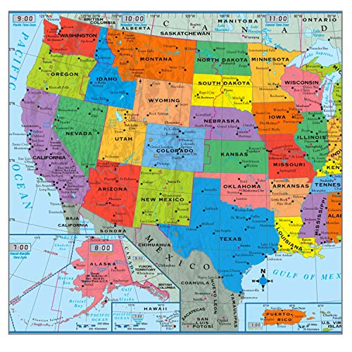 Superior Mapping Company United States Poster Size Wall Map 40 x 28 with Cities (1 Map)