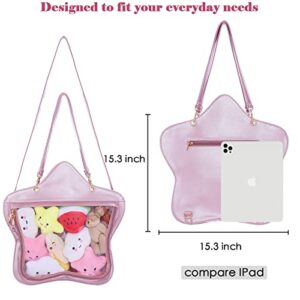 Ita Bag Heart Purse Kawaii Backpack Ita Bag Crossbody Clear Bag Star Crossbody Bags Ita Heart Bag Kawaii Wallet Lolita Bag Kawaii Bag Transparent Backpacks Cute Bag Japanese School Bag Anime Bag