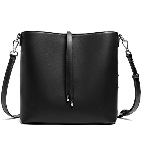 WESTBRONCO Hobo Bags for Women Vegan Leather Handbag Designer Crossbody Bucket Tote Purse Large Ladies Shoulder Bags Black