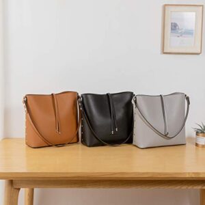 WESTBRONCO Hobo Bags for Women Vegan Leather Handbag Designer Crossbody Bucket Tote Purse Large Ladies Shoulder Bags Black