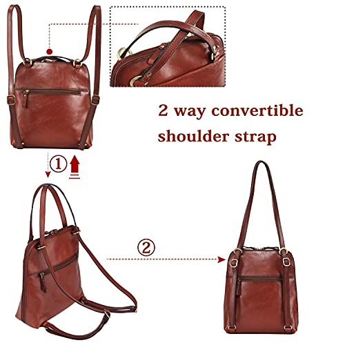 Banuce Fashion Italian Leather Convertible Backpack Purse for Women ...