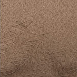 SUPERIOR 100% Cotton Thermal Blanket - All-Season Oversized Throw, Woven Blanket with Herringbone Weave Pattern, Taupe, King Size