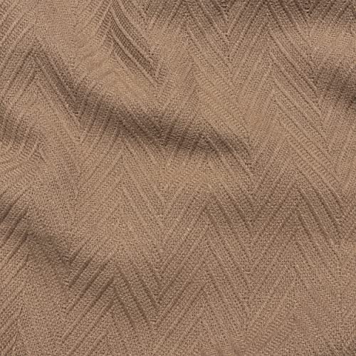 SUPERIOR 100% Cotton Thermal Blanket - All-Season Oversized Throw, Woven Blanket with Herringbone Weave Pattern, Taupe, King Size