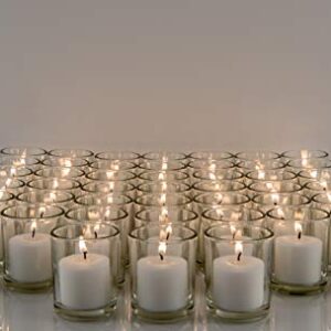 Votive Candles Wedding Dinner, Holiday Home Decoration Unscented 10 Hour Burn - Set of 72 (Clear White) (Glass Votive Holders NOT Included)