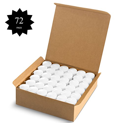 Votive Candles Wedding Dinner, Holiday Home Decoration Unscented 10 Hour Burn - Set of 72 (Clear White) (Glass Votive Holders NOT Included)