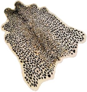 leopard print rug,faux cowhide,artificial carpet,simulation cowhide, leopard, tiger, zebra, cow hide mat rug animal print rug hide faux carpet (a) / 40x37inch,3.3×3.1ft