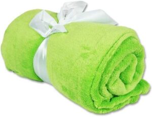 threadart super soft ultra plush fleece throw blankets 50″x60″ | fuzzy soft cozy microfiber| lime green