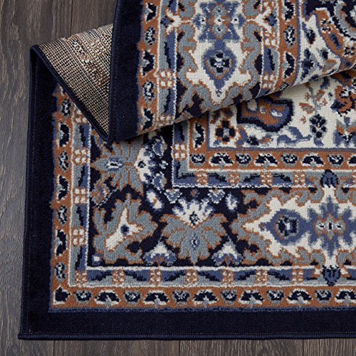 Home Dynamix Ariana Ksara Area Rug 3 Piece Set (4'11" x6'11,1'8" x4'11,1'8" x2'8), Border Navy Blue