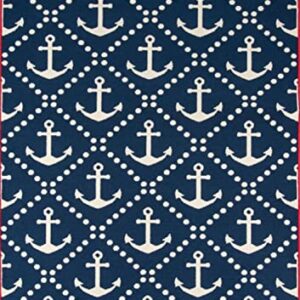 Momeni Rugs Baja Collection Contemporary Indoor Outdoor Area Rug, 3'11" x 5'7", Navy Blue