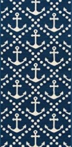 Momeni Rugs Baja Collection Contemporary Indoor Outdoor Area Rug, 3'11" x 5'7", Navy Blue