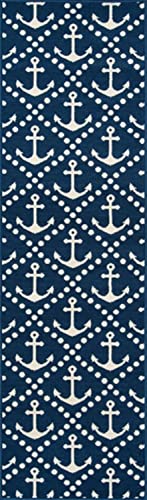 Momeni Rugs Baja Collection Contemporary Indoor Outdoor Area Rug, 3'11" x 5'7", Navy Blue