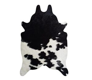 genuine mini cowhide rug black and white 24 x 35 inches 90 x 60 cm